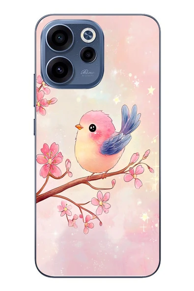 Le Balvo Oppo Reno 15F Uyumlu Dalda ki Kuş Baskılı Silikon Kılıf ürün görseli 1