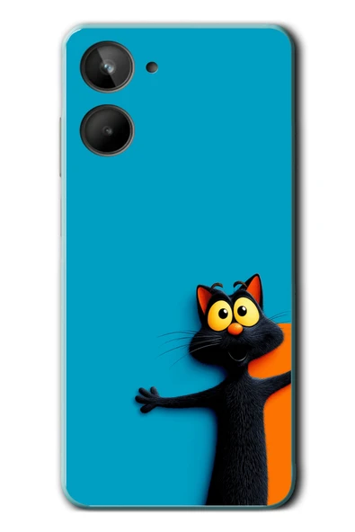 Le Balvo Realme 10 4G Uyumlu Kedi Uyarısı Baskılı Silikon Kılıf ürün görseli 1
