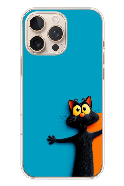 Le Balvo İphone 16 Pro Max Uyumlu Kedi Uyarısı Baskılı Silikon Kılıf ürün görseli 1