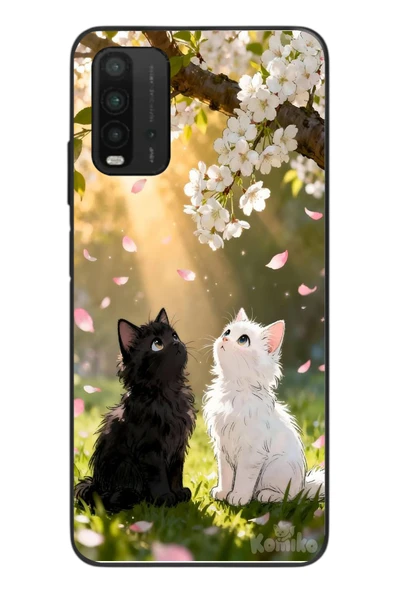 Le Balvo Redmi 9T Uyumlu İlkbahar Kedileri Baskılı Silikon Kılıf ürün görseli 1