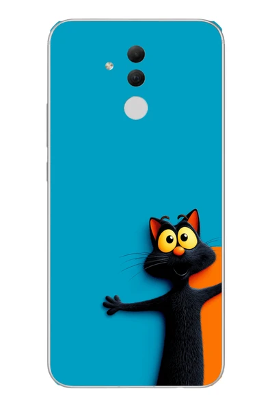 Le Balvo Huawei Mate 20 Lite Uyumlu Kedi Uyarısı Baskılı Silikon Kılıf ürün görseli 1