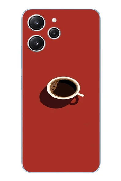 Le Balvo Redmi 12 Uyumlu Sade Kahve Kupası Baskılı Silikon Kılıf ürün görseli 1