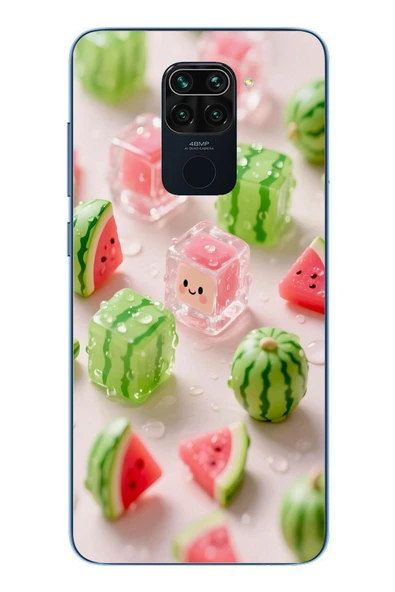 Le Balvo Redmi Note 9 Uyumlu Buzlu Karpuz Baskılı Silikon Kılıf ürün görseli 1