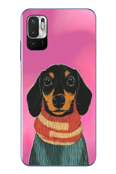 Le Balvo Redmi Note 10 5G Uyumlu Sevimli Siyah Köpek Baskılı Silikon Kılıf ürün görseli 1