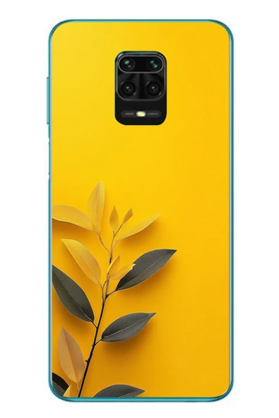 Le Balvo Redmi Note 9s Uyumlu Sarı Siyah Çiçekler Baskılı Silikon Kılıf ürün görseli 1