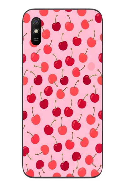 Le Balvo Redmi 9A Uyumlu Pembe Kirazlar Baskılı Silikon Kılıf ürün görseli 1