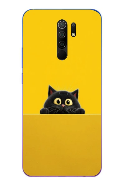 Le Balvo Redmi 9 Uyumlu Sarı Gözlü Kedi Baskılı Silikon Kılıf ürün görseli 1