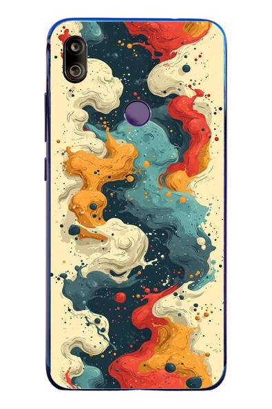 Le Balvo Redmi Note 7 Uyumlu Ahenkli Boya İzleri Baskılı Silikon Kılıf ürün görseli 1