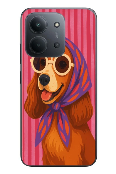 Le Balvo Redmi 15C Uyumlu Gözlüklü Köpek Baskılı Silikon Kılıf ürün görseli 1