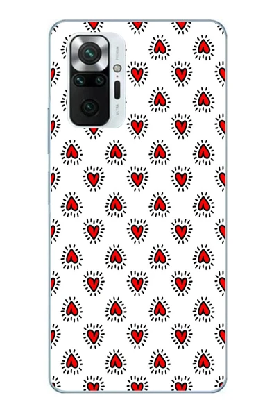 Le Balvo Redmi Note 10 Pro Uyumlu Kalp Çizgisi Baskılı Silikon Kılıf ürün görseli 1