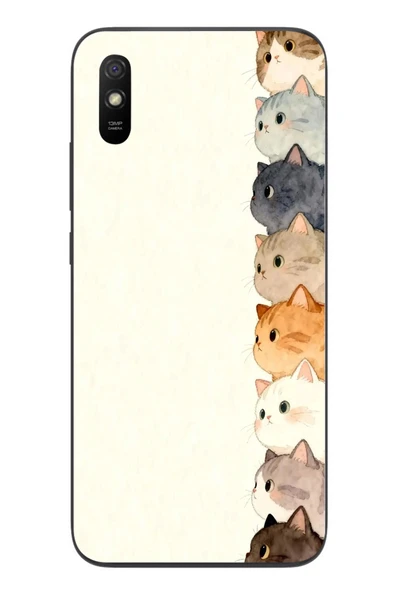 Le Balvo Redmi 9A Uyumlu Sıralı Kediler Baskılı Silikon Kılıf ürün görseli 1