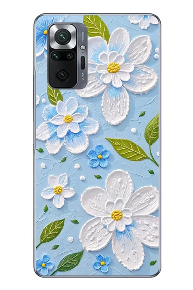 Le Balvo Redmi Note 10 Uyumlu Mavi Papatyalar Baskılı Silikon Kılıf ürün görseli 1
