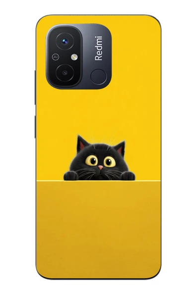 Le Balvo Redmi 12C Uyumlu Sarı Gözlü Kedi Baskılı Silikon Kılıf ürün görseli 1
