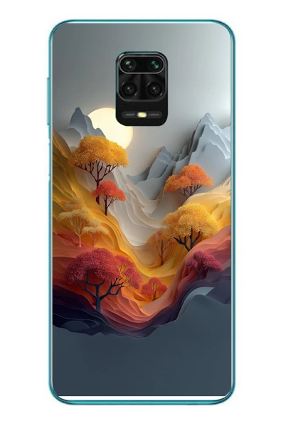 Le Balvo Redmi Note 9s Uyumlu Renk Dalgalı Manzara Baskılı Silikon Kılıf ürün görseli 1