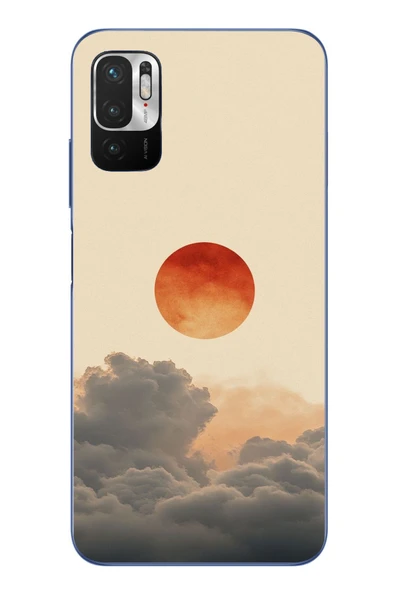 Le Balvo Redmi Note 10 5G Uyumlu Bulut ve Güneş Baskılı Silikon Kılıf ürün görseli 1