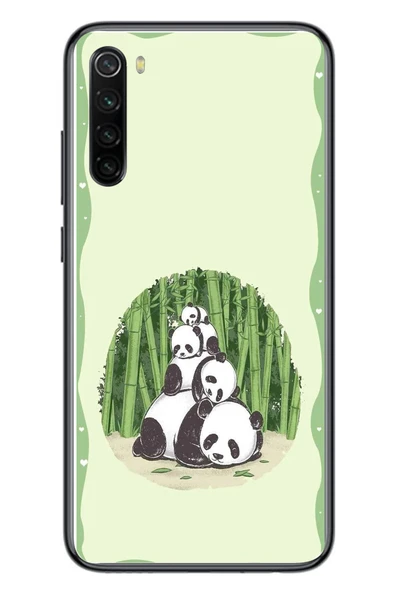 Le Balvo Redmi Note 8 Uyumlu Panda Ailesi Baskılı Silikon Kılıf ürün görseli 1