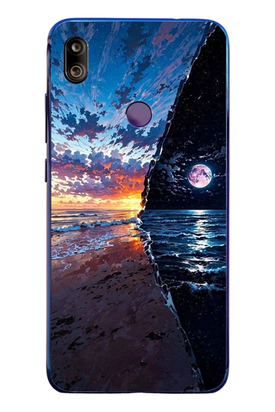 Le Balvo Redmi Note 7 Uyumlu Deniz Günbatımı Baskılı Silikon Kılıf ürün görseli 1
