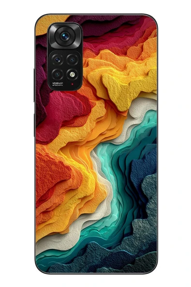 Le Balvo Redmi Note 11 - 11s Uyumlu Renk Dalgaları Baskılı Silikon Kılıf ürün görseli 1