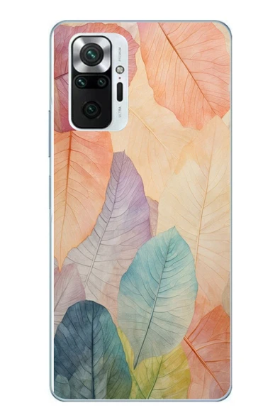 Le Balvo Redmi Note 10 Pro Uyumlu Hafif Yapraklar Baskılı Silikon Kılıf ürün görseli 1