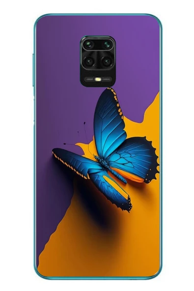 Le Balvo Redmi Note 9s Uyumlu Mavi Kelebek Baskılı Silikon Kılıf ürün görseli 1