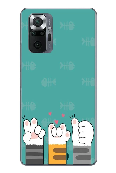 Le Balvo Redmi Note 10 Uyumlu Kedi Patileri Baskılı Silikon Kılıf ürün görseli 1
