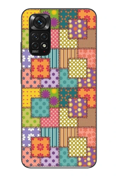 Le Balvo Redmi Note 11 - 11s Uyumlu Kare Motifleri Baskılı Silikon Kılıf ürün görseli 1