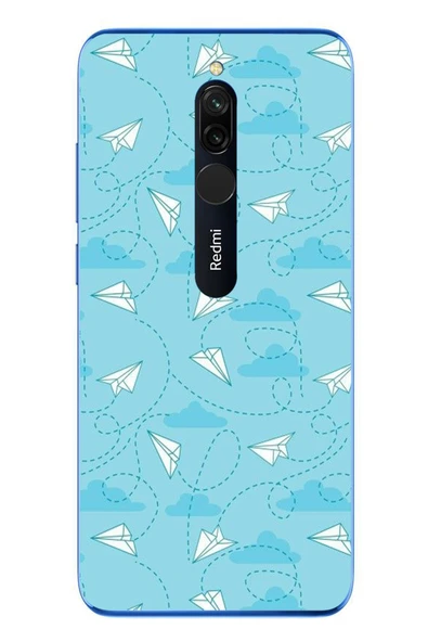 Le Balvo Redmi 8 Uyumlu Kağıttan Uçak Baskılı Silikon Kılıf ürün görseli 1