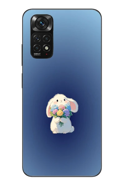 Le Balvo Redmi Note 11 - 11s Uyumlu Çiçekli Tavşan Baskılı Silikon Kılıf ürün görseli 1