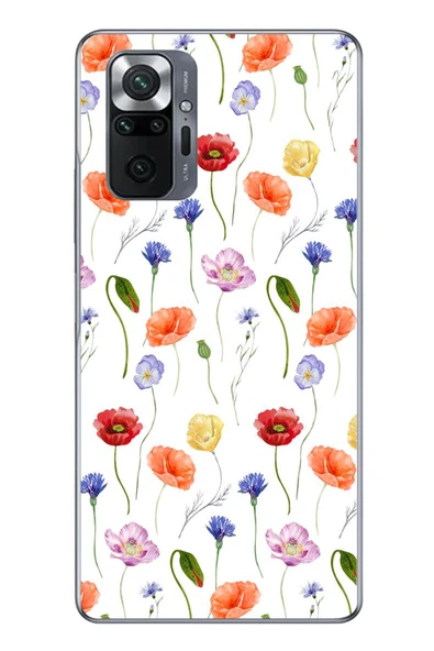 Le Balvo Redmi Note 10 Uyumlu Sade Tek Çiçekler Baskılı Silikon Kılıf ürün görseli 1