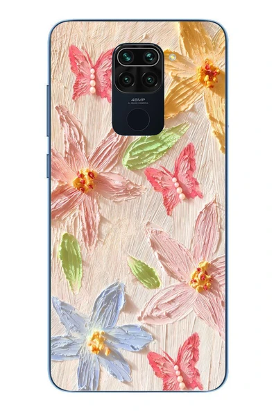 Le Balvo Redmi Note 9 Uyumlu Kelebekli Papatya Baskılı Silikon Kılıf ürün görseli 1