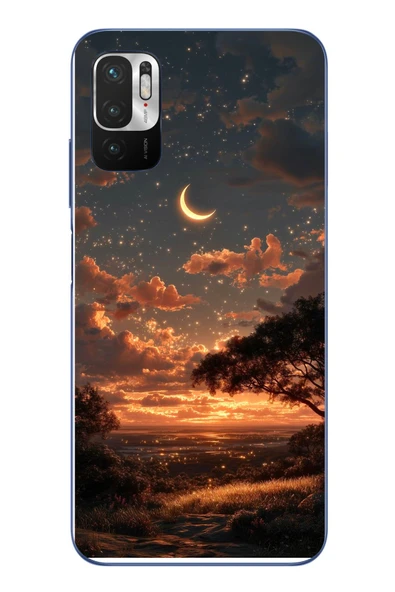Le Balvo Redmi Note 10 5G Uyumlu Ay Gecesi Baskılı Silikon Kılıf ürün görseli 1