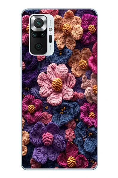 Le Balvo Redmi Note 10 Pro Uyumlu Çiçek Örgüsü Baskılı Silikon Kılıf ürün görseli 1