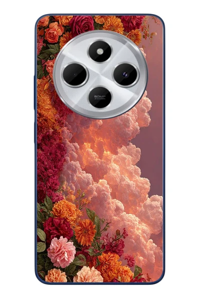 Le Balvo Redmi 14C Uyumlu Güller ve Bulutlar Baskılı Silikon Kılıf ürün görseli 1