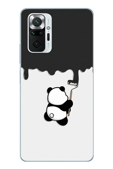 Le Balvo Redmi Note 10 Pro Uyumlu Boyacı Panda Baskılı Silikon Kılıf ürün görseli 1