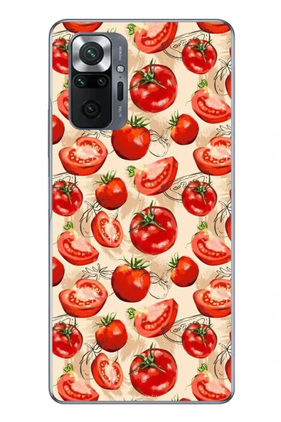 Le Balvo Redmi Note 10 Uyumlu Domatesler Baskılı Silikon Kılıf ürün görseli 1