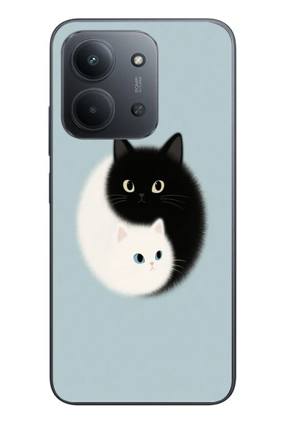 Le Balvo Redmi 15C Uyumlu Yin Yang Kediler Baskılı Silikon Kılıf ürün görseli 1