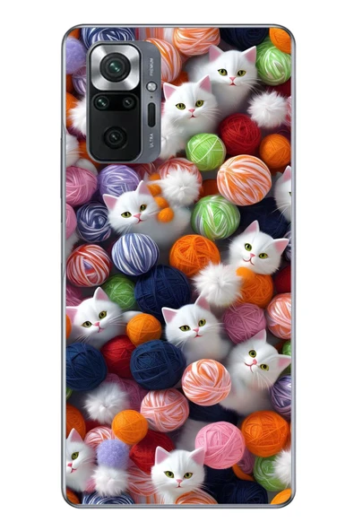 Le Balvo Redmi Note 10 Uyumlu Renkli Kediler Baskılı Silikon Kılıf ürün görseli 1