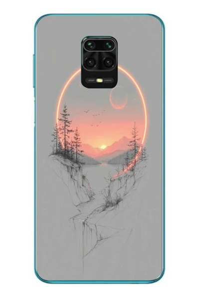 Le Balvo Redmi Note 9s Uyumlu Günbatımı Mermer Desenli Baskılı Silikon Kılıf ürün görseli 1