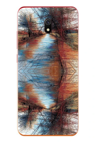 Le Balvo Redmi 8A Uyumlu Karışık Çizgiler Baskılı Silikon Kılıf ürün görseli 1