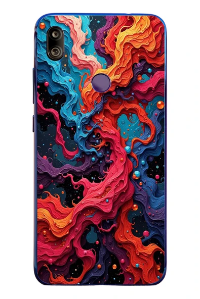 Le Balvo Redmi Note 7 Uyumlu Dalgaların İz Karışımı Baskılı Silikon Kılıf ürün görseli 1