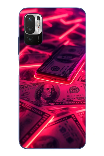 Le Balvo Redmi Note 10 5G Uyumlu Kızıl Dolarlar Baskılı Silikon Kılıf ürün görseli 1