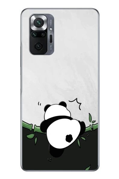 Le Balvo Redmi Note 10 Uyumlu Bambuya Çıkan Panda Baskılı Silikon Kılıf ürün görseli 1