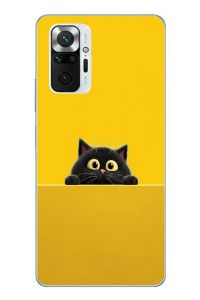 Le Balvo Redmi Note 10 Pro Uyumlu Sarı Gözlü Kedi Baskılı Silikon Kılıf ürün görseli 1