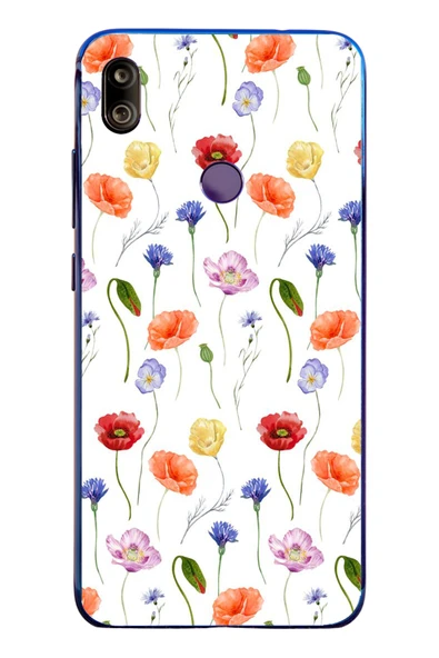 Le Balvo Redmi Note 7 Uyumlu Sade Tek Çiçekler Baskılı Silikon Kılıf ürün görseli 1