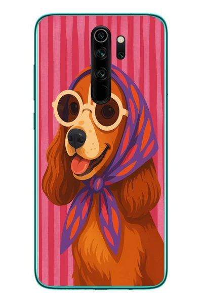 Le Balvo Redmi Note 8 Pro Uyumlu Gözlüklü Köpek Baskılı Silikon Kılıf ürün görseli 1