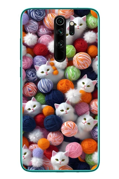 Le Balvo Redmi Note 8 Pro Uyumlu Renkli Kediler Baskılı Silikon Kılıf ürün görseli 1