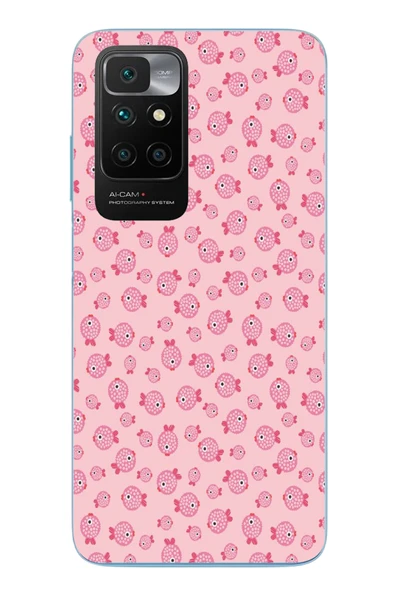 Le Balvo Redmi 10 2022 Uyumlu Pembe Balıklar Baskılı Silikon Kılıf ürün görseli 1