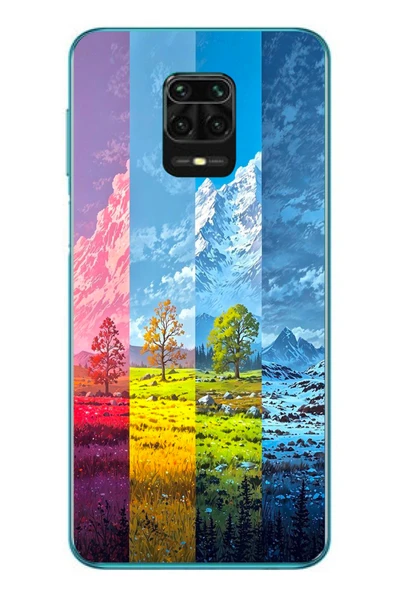 Le Balvo Redmi Note 9s Uyumlu Dört Mevsim Manzara Baskılı Silikon Kılıf ürün görseli 1