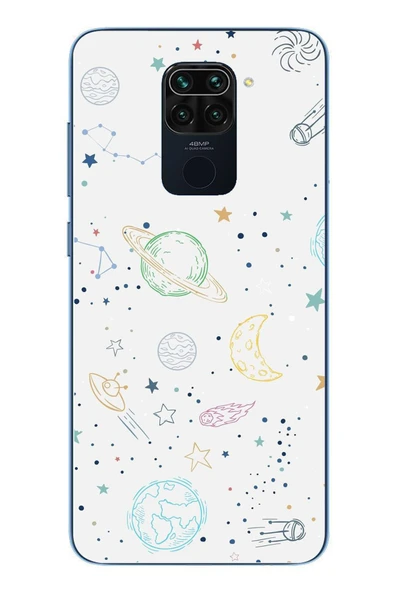 Le Balvo Redmi Note 9 Uyumlu Uzay Yolculuğu Baskılı Silikon Kılıf ürün görseli 1