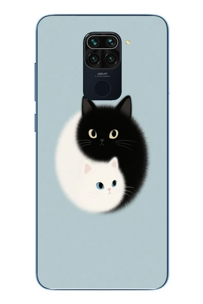 Le Balvo Redmi Note 9 Uyumlu Yin Yang Kediler Baskılı Silikon Kılıf ürün görseli 1